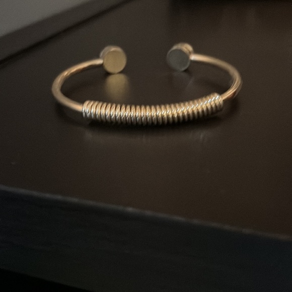 Nordstrom Gold Colored Coil Bracelet w/ Pink Gemstones (NEW/LIKE NEW) - Picture 2 of 3